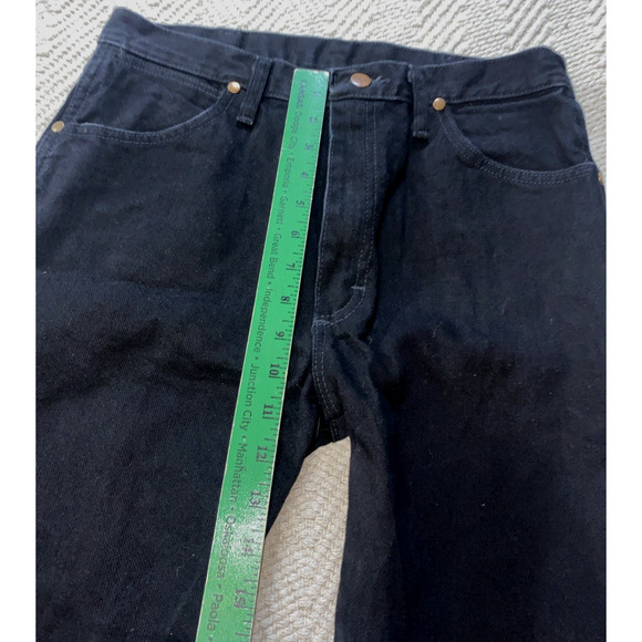 Wrangler Jeans Men 31x34 Black Denim Straight Leg Western Cowboy Rodeo Chore - Picture 4 of 8